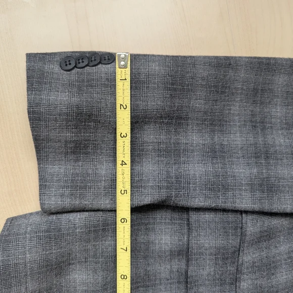 John Varvatos 42R Charcoal Checkered Plaid Blazer Sport Coat Jacket Herringbone - Picture 11 of 13